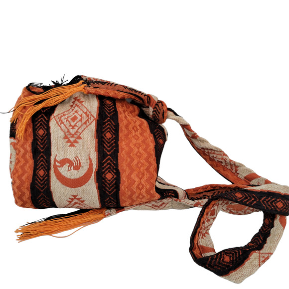 New Ecuador trapestry handbag cross body boho with Native American Kokopelli - Picture 4 of 4
